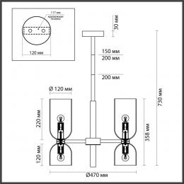 Odeon light 4798/8 MIDCENT ODL21 437 бронзовый/белый Люстра E14 8*60W ORINOCO  - 2 купить